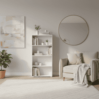 Tomar White Slim Low Short Bookcase Bookshelf Shelving Unit - 11011436