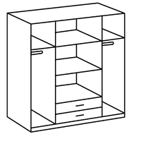 Toronto 4 Door and 2 Drawer White and Oak effect Wardrobe 119453