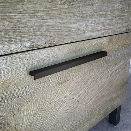 Torres 800mm Grey Wood Effect 3 Drawer Bathroom Vanity Cabinet with Sink And Mirror -305423c/SO