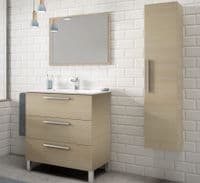 Torres 800mm Oak Effect 3 Drawer Bathroom Vanity Cabinet with Sink And Mirror -305423R/SO