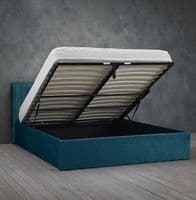 Touquet Teal Velvet King Size Ottoman Storage Bed 22LD156