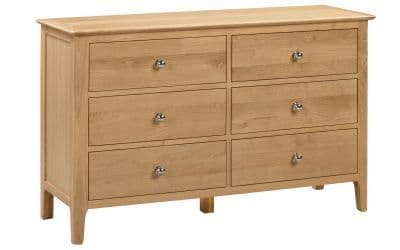 Trier Solid Oak Effect 6 Drawer Chest 24JB301