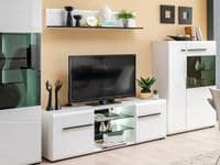 Trinity Large Tall White Gloss TV Cabinet for upto 65inch TV