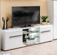 Trinity Large Tall White Gloss TV Cabinet for upto 65inch TV
