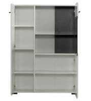 Trinity Short Low Display Cabinet In White Gloss with Black