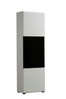 Trinity Tall White Gloss and Black Display Cabinet with Glass Door