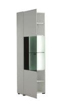 Trinity Tall White Gloss and Black Display Cabinet with Glass Door