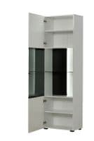Trinity Tall White Gloss and Black Display Cabinet with Glass Door