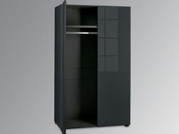Troyes Charcoal High Gloss 2 Door Wardrobe 19LD81
