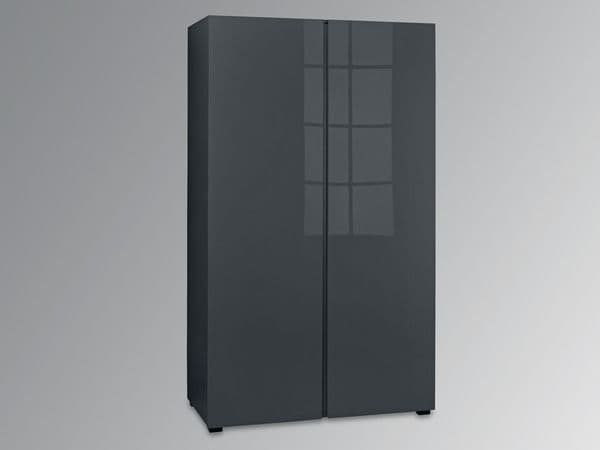 Troyes Charcoal High Gloss 2 Door Wardrobe 19LD81