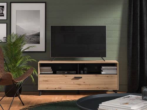Umbria Artisan Oak Effect And Black Compact TV Cabinet  11011232 S/O