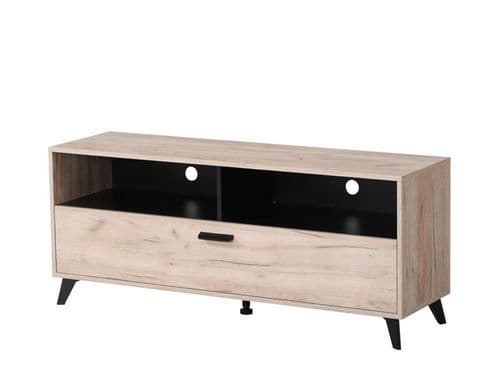 Umbria Grey Oak Effect And Black TV Unit - 11008827 S/O