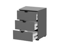Valenca Grey 3 Drawer Bedside Table - 11009016