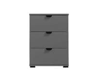 Valenca Grey 3 Drawer Bedside Table - 11009016