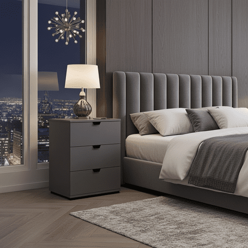 Valenca Grey 3 Drawer Bedside Table - 11009016