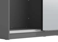 Valenca Grey And Mirrored Sliding Door Wardrobe 180cm 11011120