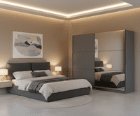 Valenca Large Grey And Mirrored Sliding Door Wardrobe 220cm