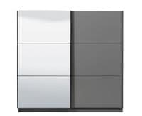 Valenca Large Grey And Mirrored Sliding Door Wardrobe 220cm