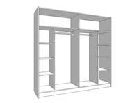 Valenca Large White And Mirrored Sliding Door Wardrobe 220cm