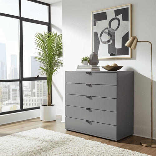 Valenca Modern Large Chest Of Drawers in Grey