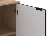 Vandea Artisan Oak Effect And Black Small Compact 2 Door Sideboard - 11013747 RZ