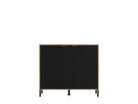 Vandea Artisan Oak Effect And Black Small Compact 2 Door Sideboard - 11013747 RZ