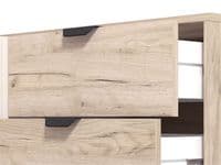 Vandea Grey Oak Effect And Cashmere Slatted 157cm 2 Door 4 Drawer Sideboard - 11013385 RZ