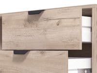 Vandea Grey Oak Effect And Cashmere Slatted 182cm Wide TV Unit Cabinet With Storage 11013565 RZ