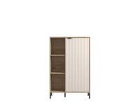 Vandea Grey Oak Effect And Cashmere Slatted Short Display Unit Sideboard - 11013843 RZ