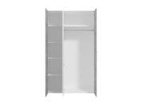 Varadero White And Concrete Grey Effect 3 Door 119cm Mirrored Wardrobe - 11011616 rz