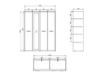 Varadero White And Concrete Grey Effect 4 Door 157cm Mirrored Wardrobe - 11011615rz