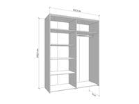 Varadero White And Concrete Grey Effect 4 Door 157cm Mirrored Wardrobe - 11011615rz