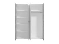 Varadero White And Concrete Grey Effect 4 Door 157cm Mirrored Wardrobe - 11011615rz