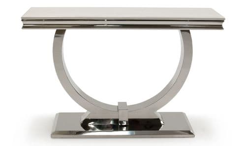 Vasto Cream Marble And Steel Console Table 18VD82