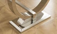 Vasto Cream Marble And Steel Large Dining Table 18VD78