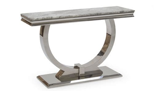 Vasto Grey Marble And Steel Console Table 18VD89