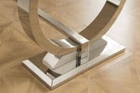 Vasto Grey Marble And Steel Large Dining Table 18VD85