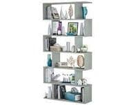 Venice Concrete Grey Effect Tall Open Back Bookcase 301013L - S/O