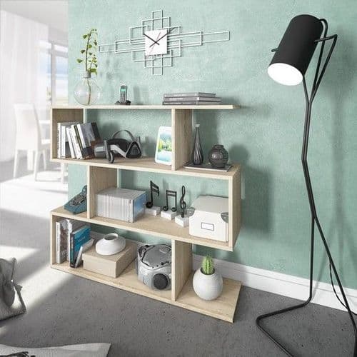 Venice Open Back Short Oak Effect Bookcase 301012F - S/O
