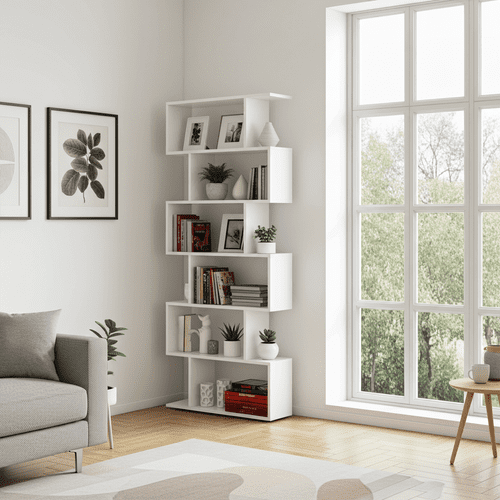 Venice Open Back White Gloss Bookcase