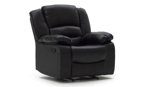 Venosa Black Bonded Leather 1 Seater Recliner 18VD106