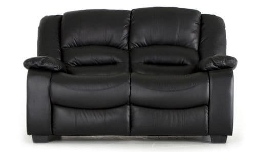 Venosa Black Bonded Leather 2 Seater Sofa 18VD108