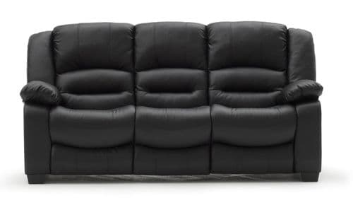 Venosa Black Bonded Leather 3 Seater Sofa 18VD110