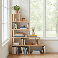 Verona Step Bookcase Oak Effect Bookshelf 002255F - S/O