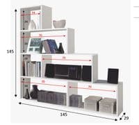 Verona Step Bookcase White Soft Gloss Bookshelf - 002255BO SO