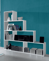 Verona Step Bookcase White Soft Gloss Bookshelf - 002255BO SO