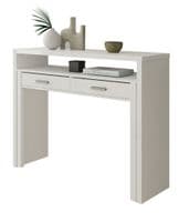 Tressa White Gloss Extending Console Table and Bedroom Desk