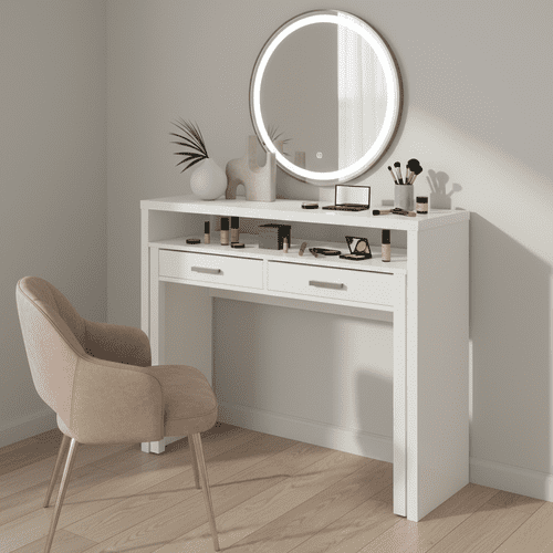 Vienna Artic White Extending Computer Desk Console Dressing Table