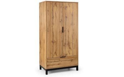 Vigo Oak Effect 2 Door 1 Drawer Wardrobe 22JB54