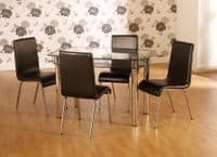 Viverette Glass Dining Set 4 Foot